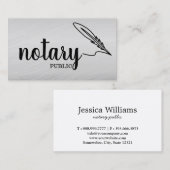 Carte De Visite Notaire Public Élégant Script Plain (Devant / Derrière)