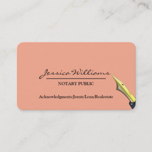 Carte De Visite Notaire Public Elegant Script Plain