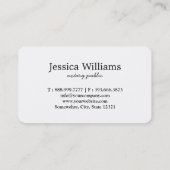 Carte De Visite Notaire Public Elegant Script Plain (Dos)
