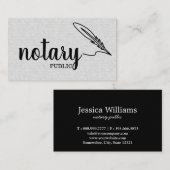 Carte De Visite Notaire Public Élégant Script Plain (Devant / Derrière)