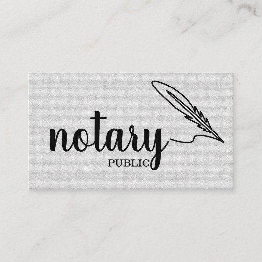 Carte De Visite Notaire Public Élégant Script Plain (Devant)