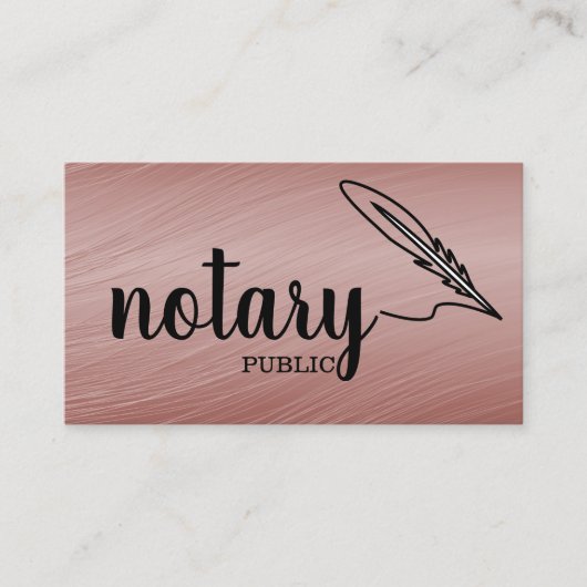 Carte De Visite Notaire Public Élégant Script Plain (Devant)