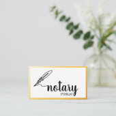 Carte De Visite Notaire Public Elegant Script Plain (Debout devant)
