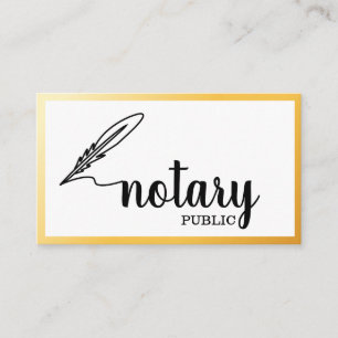 Carte De Visite Notaire Public Elegant Script Plain