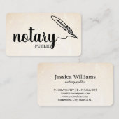 Carte De Visite Notaire Public Élégant Script Plain (Devant / Derrière)