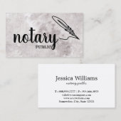 Carte De Visite Notaire Public Élégant Script Plain (Devant / Derrière)