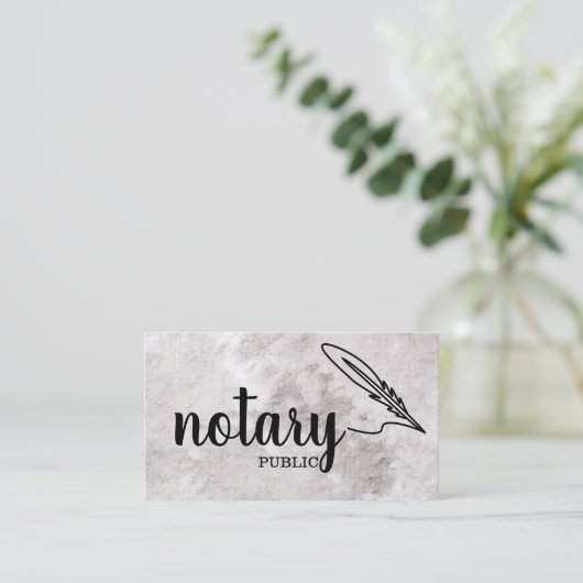 Carte De Visite Notaire Public Élégant Script Plain (Debout devant)