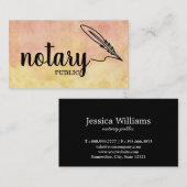 Carte De Visite Notaire Public Élégant Script Plain (Devant / Derrière)