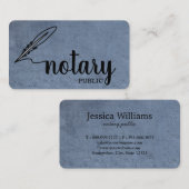 Carte De Visite Notaire Public Élégant Script Plain (Devant / Derrière)