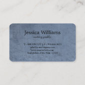 Carte De Visite Notaire Public Élégant Script Plain (Dos)