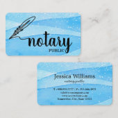 Carte De Visite Notaire Public Élégant Script Plain (Devant / Derrière)