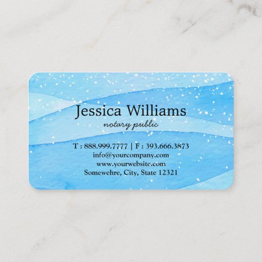 Carte De Visite Notaire Public Élégant Script Plain (Dos)