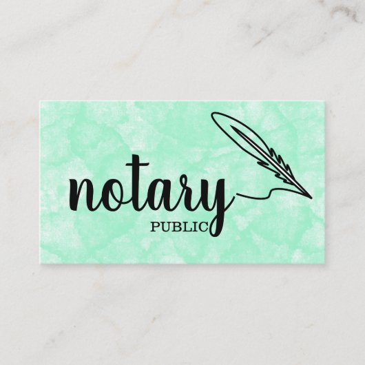 Carte De Visite Notaire Public Élégant Script Plain (Devant)