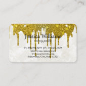 Carte De Visite Notaire Public Élégant Script Plain (Dos)