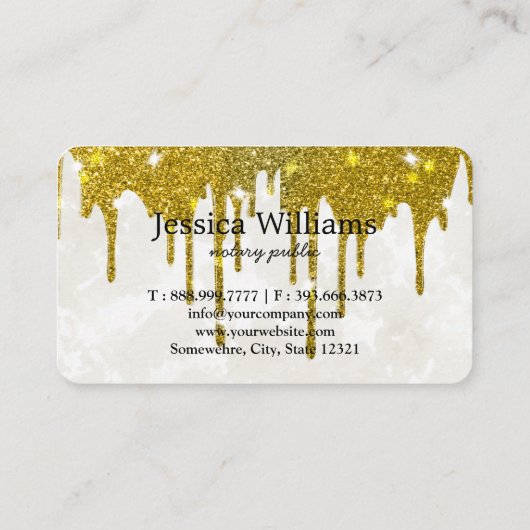 Carte De Visite Notaire Public Élégant Script Plain (Dos)