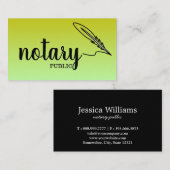 Carte De Visite Notaire Public Élégant Script Plain (Devant / Derrière)