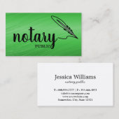 Carte De Visite Notaire Public Élégant Script Plain (Devant / Derrière)