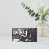 Carte De Visite Notaire Public Élégant Script Plain (Debout devant)