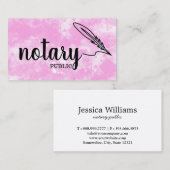 Carte De Visite Notaire Public Élégant Script Plain (Devant / Derrière)