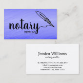 Carte De Visite Notaire Public Élégant Script Plain (Devant / Derrière)