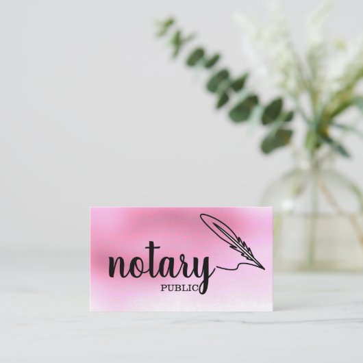 Carte De Visite Notaire Public Élégant Script Plain (Debout devant)