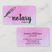Carte De Visite Notaire Public Élégant Script Plain (Devant / Derrière)