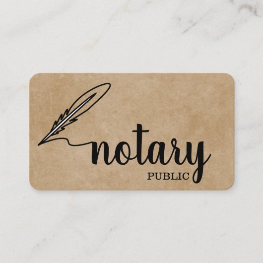 Carte De Visite Notaire Public Élégant Script Plain (Devant)