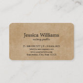 Carte De Visite Notaire Public Élégant Script Plain (Dos)