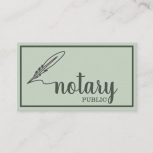 Carte De Visite Notaire Public Élégant Script Plain