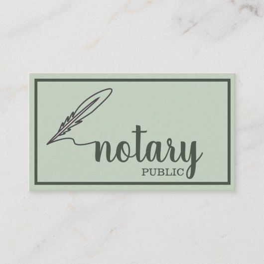 Carte De Visite Notaire Public Élégant Script Plain (Devant)