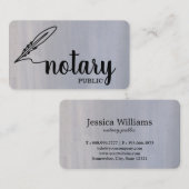 Carte De Visite Notaire Public Élégant Script Plain (Devant / Derrière)