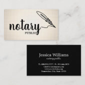 Carte De Visite Notaire Public Élégant Script Plain (Devant / Derrière)