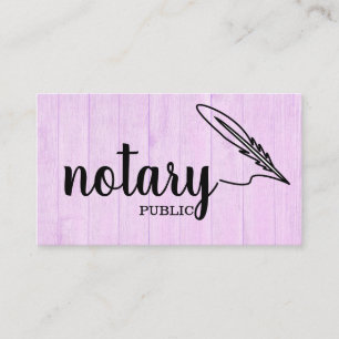 Carte De Visite Notaire Public Élégant Script Plain