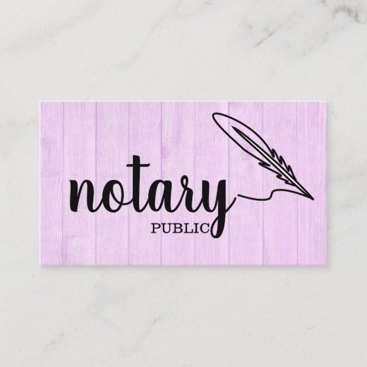 Carte De Visite Notaire Public Élégant Script Plain (Devant)
