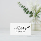 Carte De Visite Notaire Public Élégant Script Plain (Debout devant)