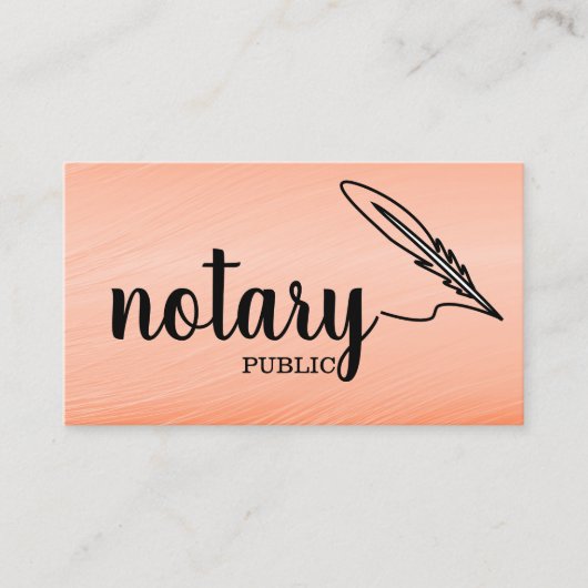 Carte De Visite Notaire Public Élégant Script Plain (Devant)