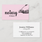 Carte De Visite Notaire Public Élégant Script Plain (Devant / Derrière)