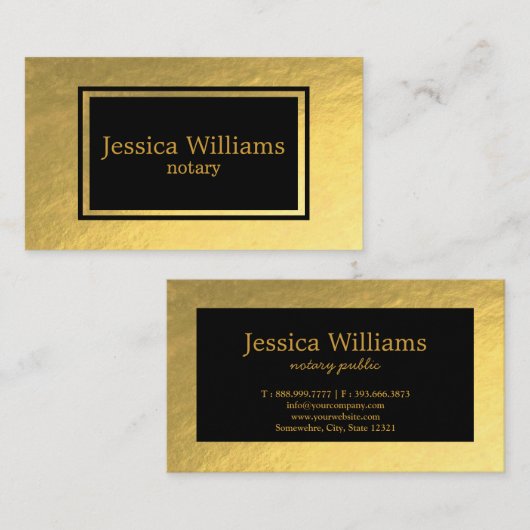 Carte De Visite Notaire Public Élégant Script Plain Moderne Luxe  (Devant / Derrière)