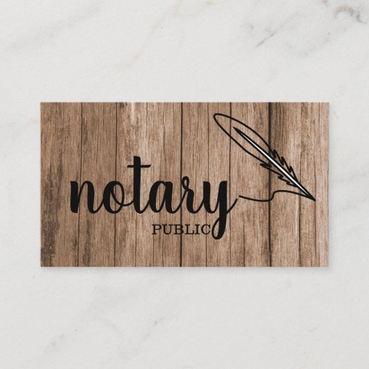 Carte De Visite Notaire Public Élégant Script Plain Noir & Blanc (Devant)