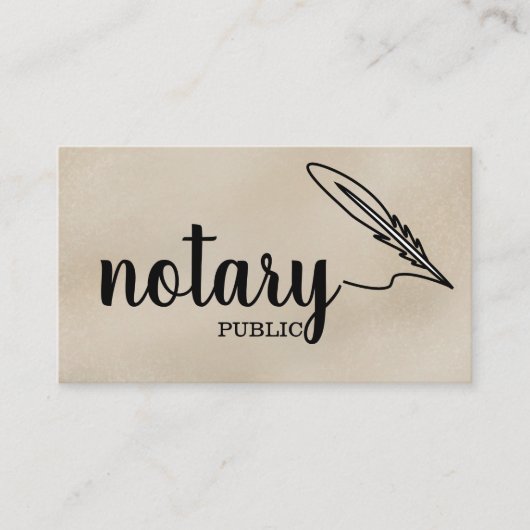 Carte De Visite Notaire Public Élégant Script Plain Noir & Blanc (Devant)