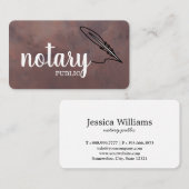 Carte De Visite Notaire Public Élégant Script Plain Noir & Blanc (Devant / Derrière)