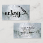 Carte De Visite Notaire Public Élégant Script Plain Noir & Blanc (Devant / Derrière)
