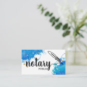 Carte De Visite Notaire Public Élégant Script Plain Noir & Blanc (Debout devant)