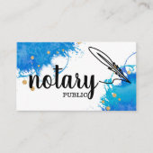 Carte De Visite Notaire Public Élégant Script Plain Noir & Blanc (Devant)