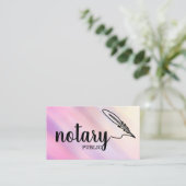 Carte De Visite Notaire Public Élégant Script Plain Noir & Blanc (Debout devant)