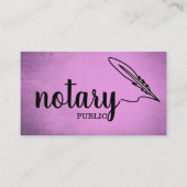 Carte De Visite Notaire Public Élégant Script Plain Noir & Blanc (Devant)