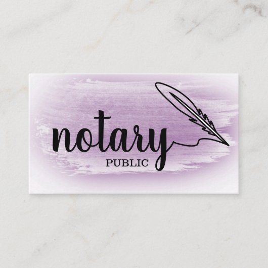 Carte De Visite Notaire Public Élégant Script Plain Noir & Blanc (Devant)