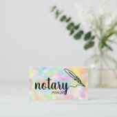 Carte De Visite Notaire Public Élégant Script Plain Noir & Blanc (Debout devant)