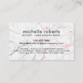 Carte De Visite Notaire Public Marble Rose Gold 3D Typographie (Dos)