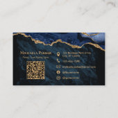 Carte De Visite Notaire public professionnel Code QR bleu marine o (Dos)